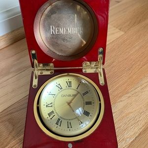 Danbury Desk Clock Globe Remember